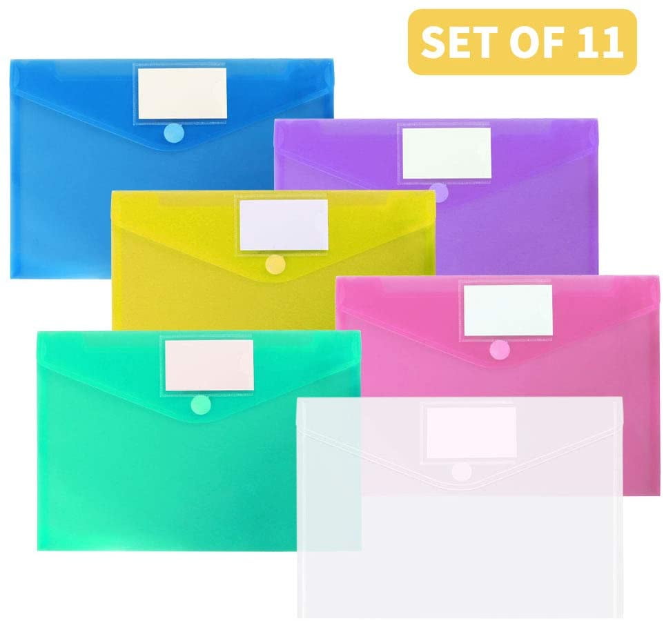 Plastic Envelopes Poly Envelopes, 11 Pack Clear Document Folders US