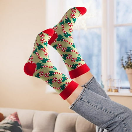 

ankishi Christmas Holiday Socks Warm Winter Cozy Socks Santa Socks Soft Socks for Cold Weather economical