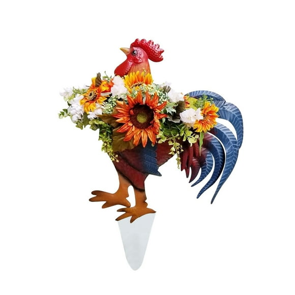 asddcavvf Rooster Ground Insertion Courtyard Decoration Light Courtyard Decoration Garden Rooster Outdoor Decoration Yard Signs Customized Metal Bed Tray
