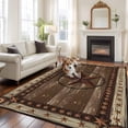 thumbnail image 3 of Rectangle Area Rug 6x9ft,Farmhouse Vintage Country Star Washable Carpet Non-Slip Runner Accent Rugs Indoor Floor Mat for Bedroom Living Room Decor,Rustic Shabby Wooden Plank, 3 of 9