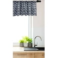 thumbnail image 3 of East Window Valance Pack of 2, Japanese Style Petals 4 Leaf Items Designed with Polka Dots Print, Rod Pocket Curtain Valances for Kitchen Bedroom, 54" X 12", Dark Blue Grey and Coconut, by Ambesonne, 3 of 3