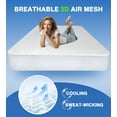 thumbnail image 4 of RestGuard Waterproof Mattress Protector Queen, Cooling Bamboo Mattress Cover, 3D Air Fabric Soft Breathable Mattress Pad Bed Cover Noiseless Washable, Fitted 8"-21" Deep Pocket, 4 of 7