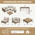 thumbnail image 3 of JOYURE 5 Piece Wicker Patio Furniture Set,Outdoor conversation Sectional Sofa w/Coffee Table,All-weather Outdoor sofa with Thick and Anti-slip Cushions for Deck,Poolside,Garden,Beige, 3 of 7
