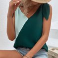 thumbnail image 4 of Verano mujer moda colores contrastantes cuello en V sin mangas Casual Tee Tops de encaje Fridja gh7018, 4 of 9