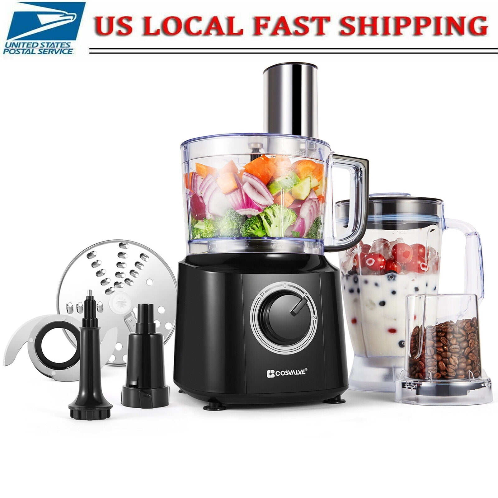 Clearance! 550W Food Processor 4 in 1 Multifunctional Kitchen Chopper Blender Juicer Mixer