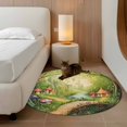 thumbnail image 2 of Round Rugs 3Ft, Mushroom Forest Round Area Rug Washable Indoor Throw Carpet, Green Fantasy Cottage Vintage Plant Lake Small Non Slip Circle Rug for Bedroom Living Room Home Decor Aesthetic, 2 of 8