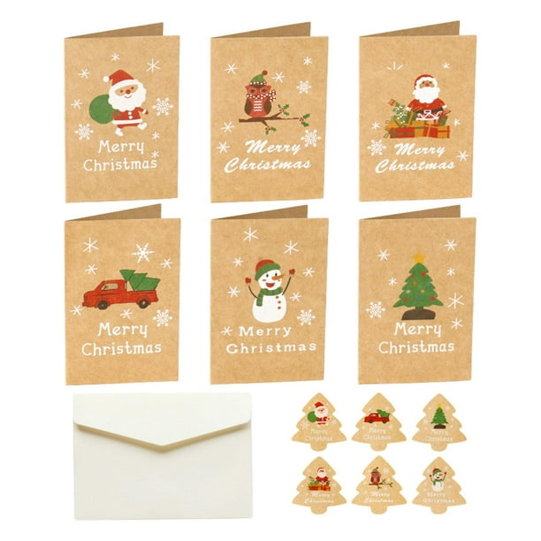 6 Piezas Tarjetas de Navidad Macarena Tarjetas de Felicitación Deseos Cálidos Tarjeta de felicitación