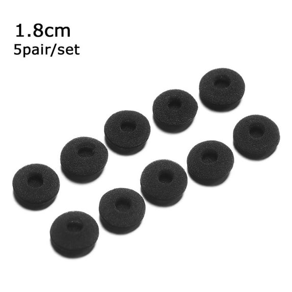 10pcs Compatible Headphones Ear Pads Replacement Soft Foam Black Earphone Sponge Headset Cushion 1.8CM