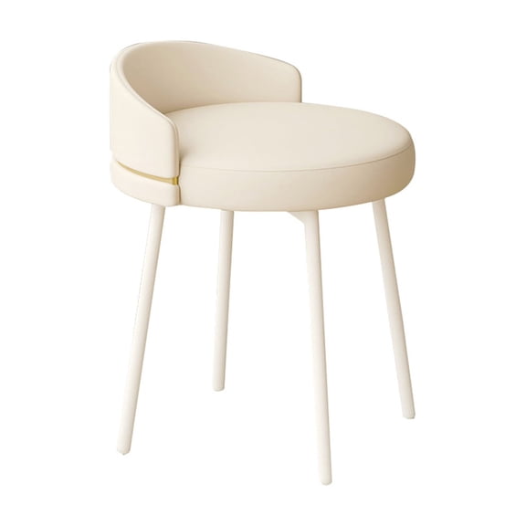 Queroig Vanity Chair with Gold Metal Legs, Unique Backrest, Stable Base, Modern Dressing Chair for Makeup Nail Salon Bedroom, Easy Assembly, Armless Makeup Stool for Home Office Decor