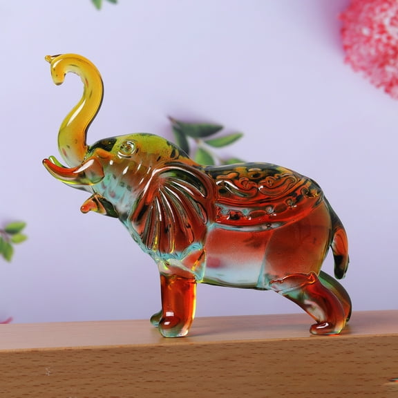 Elephant Ornament, Glass Statue for Halloween Christmas Holiday Gifts, Crystal Collectible Tabletop Decoration,Multicolor