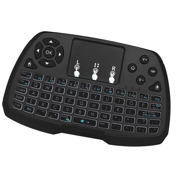 Clavier Sans Fil Rétro-Éclairé 2.4GHz Touchpad Télécommande Portable 4 Couleurs Rétroéclairage pour Android Smart TV PC Notebook