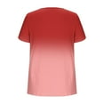 thumbnail image 6 of Womens Short Sleeve Slant Neck Trendy Loose Fit Top with Artistic Color Gradient Drip Print, 6 of 6