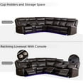 thumbnail image 3 of Hybition Power Reclining Sectional Sofa  PU Leather L-Shaped Sofa -Brown, 3 of 8