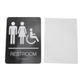 thumbnail image 2 of Braille Bathroom Sign, Business Restroom Sign Accessible Design Brushed Stainless Steel Fine Craftsmanship Slick and Rounded  for Parks, 2 of 7