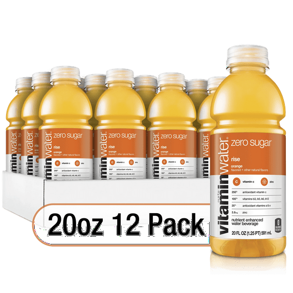 Vitaminwater Zero Sugar Rise, 20 Fl, Pack of 12