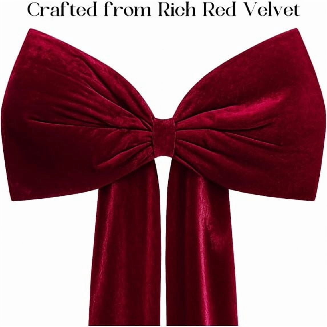 Dpityserensio Bows Xmas Extra Large Velvet Christmas Tree Topper Bow 118 X 28 Inch Red Bow With Long Streamers Oversized Wrapping Gifts For Holiday Xmas Tree Wedding Home Party D