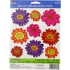 Plaid Rub On Flowers, 9 Piece