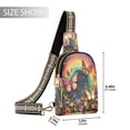 thumbnail image 2 of Stylish Leather Crossbody Bag 8.46x5.9x2.16In Easy To Carry Multi-Purpose Travel Hiking Shopping Fashion Bag Rainbow Butterfly, 2 of 7