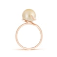 thumbnail image 2 of ANGARA Golden South Sea Cultured Pearl Ring with Spiral Metal Loop in 14K Rose Gold for Women | June Birthstone, Birthday, Anniversary, Jewelry Gift for Women | Pearl Ring, 2 of 5