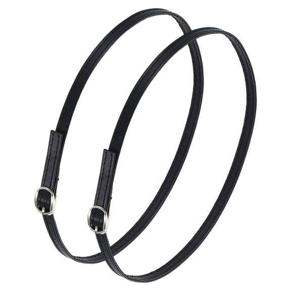 1 Pair Replacement Ankle Strap for Heels Detachable High Heels Shoe Straps Adjustable PU Leather Shoe Band, Black