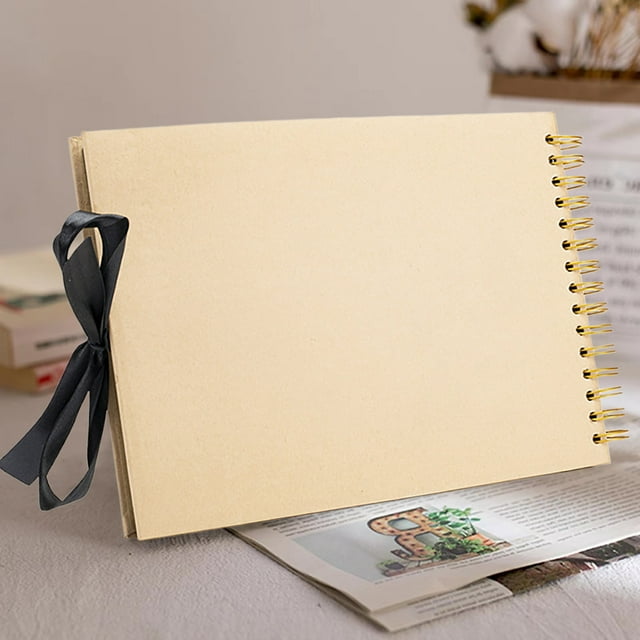 EGNMCR Scrapbook New Coil Bow Ribbon Circlip Flip Page DIY Photo Album Manual Album multicolour Scrapbook