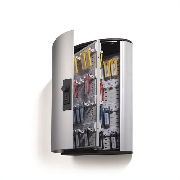 Durable Office Produits 196723 Boîte à Clés pour 72 Étiquettes Clés - Combinaison Serrure&44; Argent