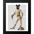 thumbnail image 2 of Fab Funky 15x18 Black Modern Framed Museum Art Print Titled - Greyhound Fencer in Cream Full, 2 of 5