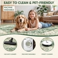 thumbnail image 2 of Rugs for Living Room 5x7, Non Slip Machine Washable Indoor Large Rug, Low Pile Chenille Print Mat for Bedroom Dining Room Home Office Kitchen, green, 2 of 9