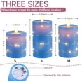 thumbnail image 2 of Flameless Candles 360 Degree Viewing Angle, with Starry String Lights, 3-Pack Fairy String Lights LED Candles, with 10-Key Remote Control, 24-Hour Timer Function, Dancing Flame, Real Wax(Blue)., 2 of 8