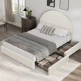 thumbnail image 2 of Garvee Full Boucle Upholstered Platform Bed with 2 Storage Drawers Modern Arc Headboard Bed Frame, 2 of 7