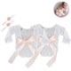 thumbnail image 2 of Laklulu Peleles de encaje para bebés recién nacidos, accesorios de fotografía con vestido con lazo, trajes de sesión para bebés, niñas, gemelos de princesa, champán, 2 of 6