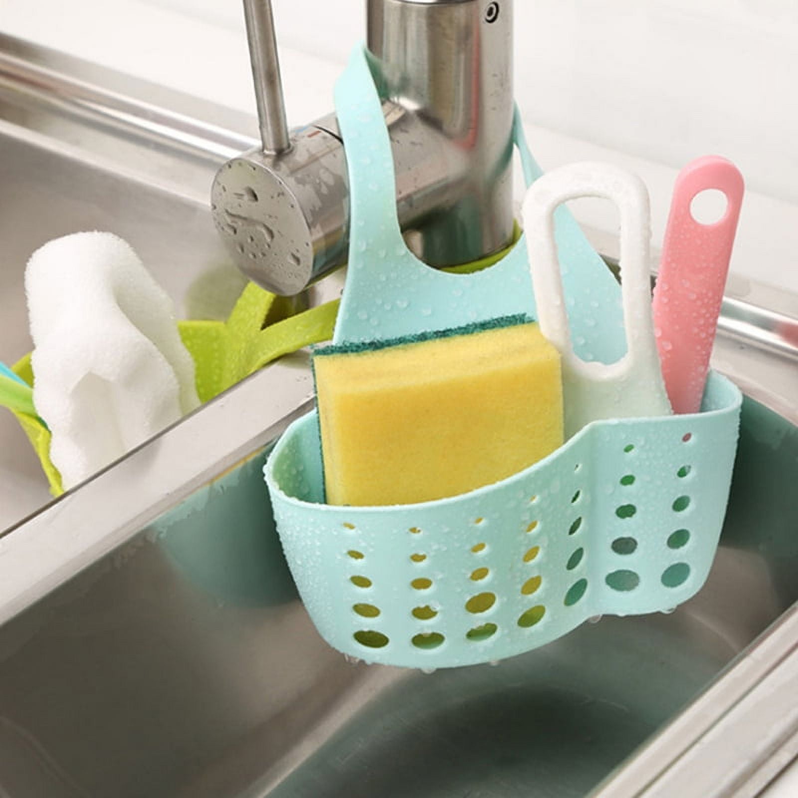 Kitchen Organiser Sink Basket Dish Cleaning Sponge Holder Soap