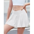 thumbnail image 2 of Oudiya Girls Sport Shorts with Spandex Liner V Crossover 2 in 1 Athletic Running Shorts with Pockets for Kids 5-14Y, 2 of 7
