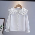 thumbnail image 2 of Maean 3-14 Years Girls Top Cotton Button down Long Sleeve Blouse Kids Dressy School Uniform Shirts, 2 of 3