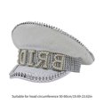 thumbnail image 3 of Sparkling Diamond Bride Hat Wedding Props White Sequins and Encrusted Pearls for Wedding Engagement Bachelorette Party, 3 of 4