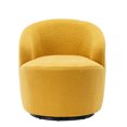 thumbnail image 2 of Swivel Barrel Chairs Accent Chair, 360° Swivel Single Armchair Round Lounge with Backrest for Living Room,Teddy Fabric (Yellow), 2 of 8
