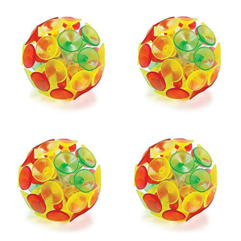 Light Up Suction Cup Ball 4 Pack 2 Inches Colorful Batteries