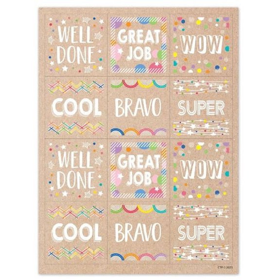 Creative Teaching Press CTP10893 1.5 x 1.5 in. Colorful Kraft Rewards Stickers
