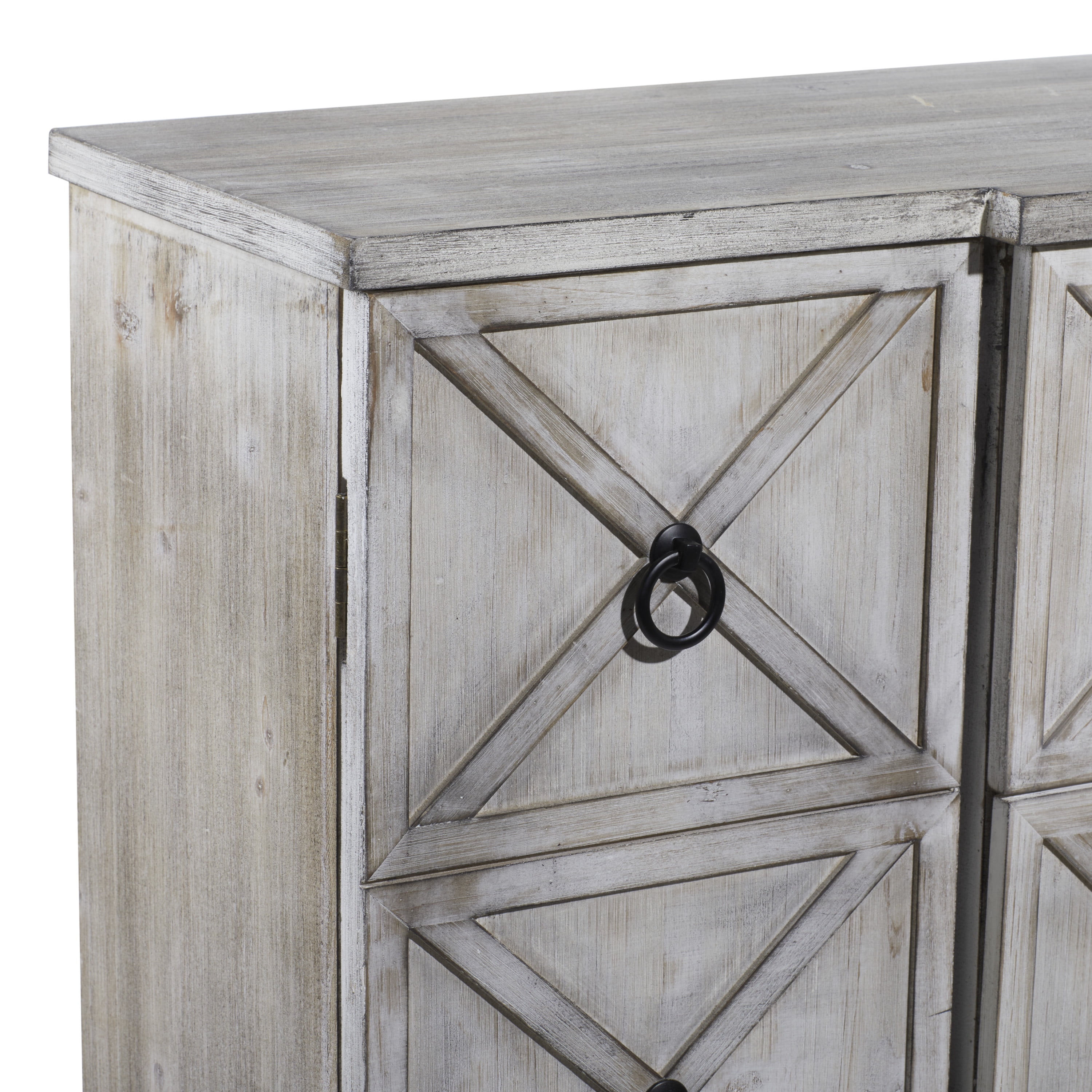 DecMode 36" x 33" White Wood 3 Drawers and 6 Shelves Cabinet, 1-Piece