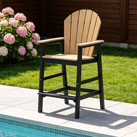 OTSUN Tall Adirondack Chairs, All-Weather HDPE Bar Height Outdoor Stools with Widened Seats, Footrests for Porch, Patio, Yard, Bistro, Fire Pit & Indoor Use