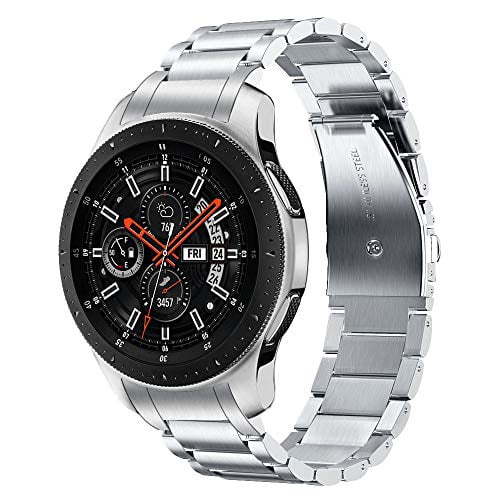 V-MORO Strap Compatible with Galaxy Watch 46mm S3 Classic/Frontier Band with Clips No Gaps Solid Stainless Steel Bracelet for Samsung Galaxy Watch 46mm R800/Gear S3 Silver - Walmart.com