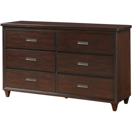Acme Furniture Raleigh Cherry Dresser With Six Drawers Walmart Com