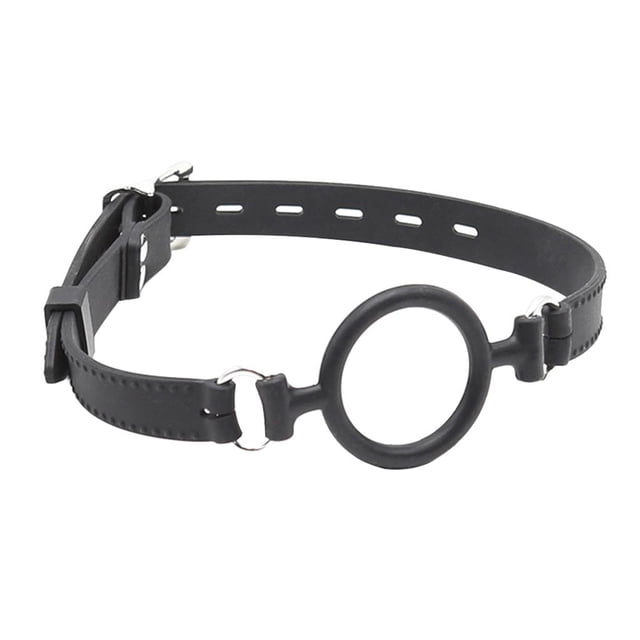 o ring gag para adultos De Mordaza De De Caucho Negro O Arnés Para La Cabeza Fijación Oral Magideal o ring gag para adultos