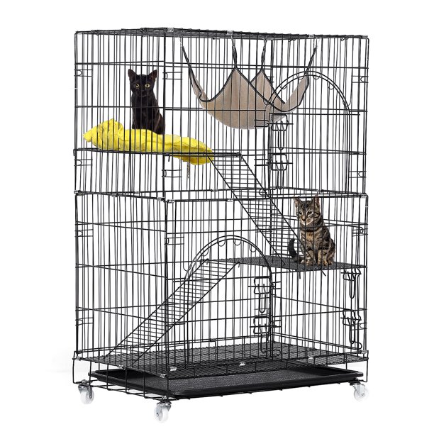 Tooca 3 Tier Cat Cage Pets Playpen 47in H Cat Pens Kennel Crate