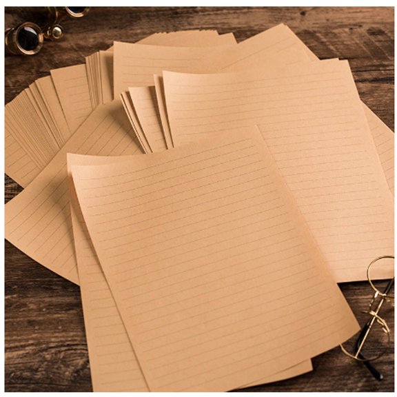 CCOCC Butcher Paper,Smooth A5 Vintage Lined Kraft Letter Paper,Elegant Brown Paper for Writing and Drawing,Kraft Paper for Artistic Projects