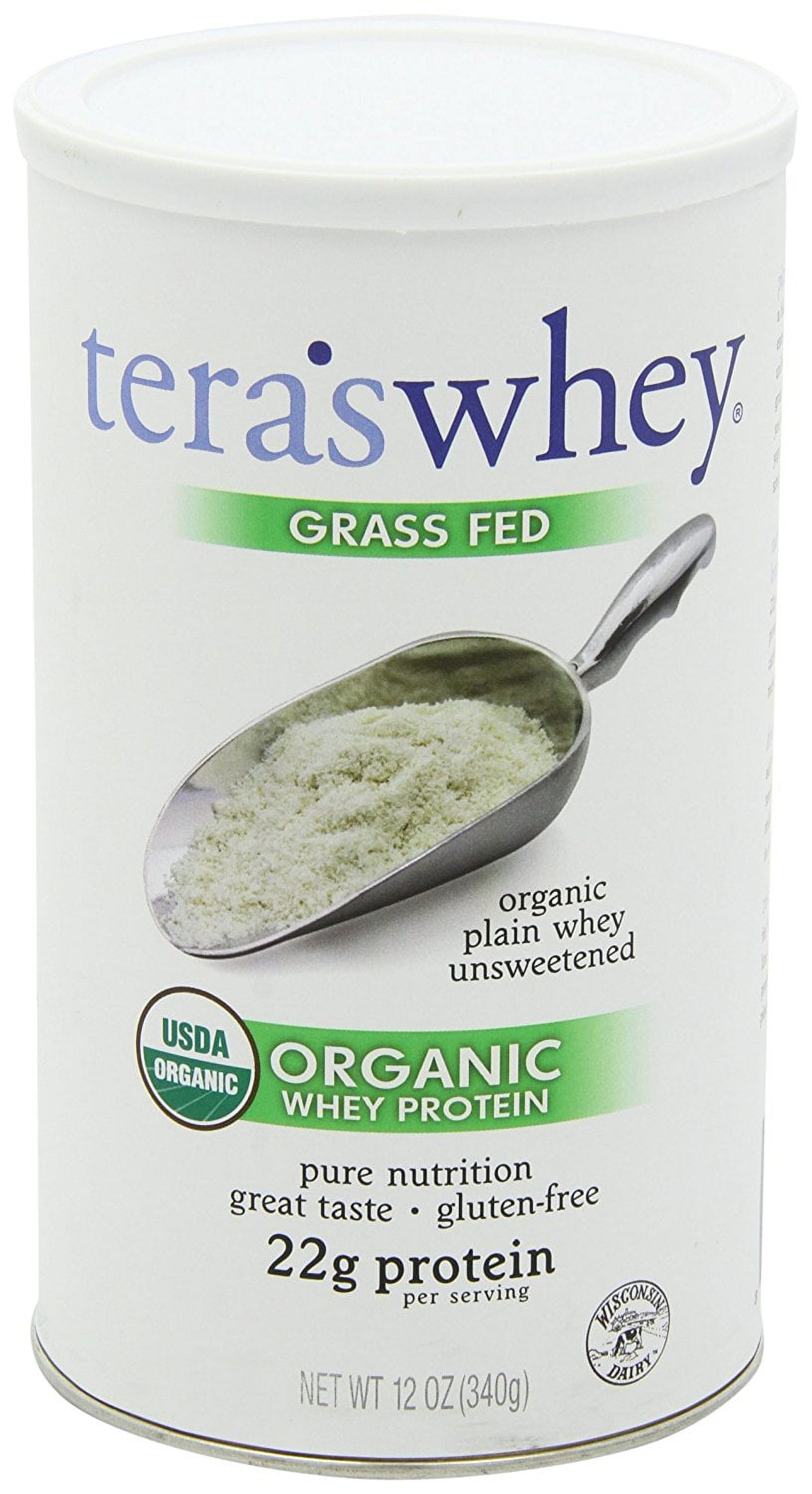 tera's: Organic Gluten-Free Certified Grass-Fed Whey Protein, Unsweetened, 12 oz