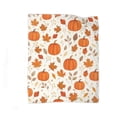 thumbnail image 2 of Thanksgiving Flannel Throw Blanket, Soft Warm Lightweight Harvest Pumpkin Fall Print Decorative Blanket for Couch, Bed and Living Room, Cozy Holiday Party Gift and Home Decor, 51x59 Inch, 2 of 6