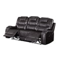 thumbnail image 3 of Motion Sofa with Leatherette Upholstery and Diamond Tufts, Dark Gray, 3 of 5