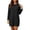 Black, variant on Fall Dresses for Women Long Sleeve Sweatshirt Dress with Pockets - Loose Fit Casual Midi Dress Winter Base Layer Dresses