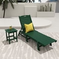 thumbnail image 2 of WestinTrends Malibu Outdoor Chaise Lounge with Side Table, 2 Pieces All Weather Poly Lumber Patio Pool Lounger with 5 Posistions Backrest, Dark Green, 2 of 9